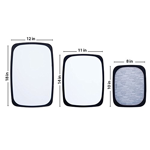 Sabatier 5172588 3-Piece All-Purpose Non-Slip Plastic Cutting Board Set, Assorted Sizes, White/Black