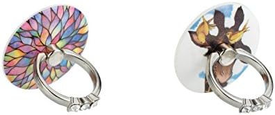 Phone Ring holder, 2 Pack Finger Ring Stand 360° Rotation Phone Grip Kickstand Universal Smartphone Ring for iPhone X 8 Plus,Samsung Galaxy S9 S9Plus Tablets and iPads. (Lotus + Little bird and deer)