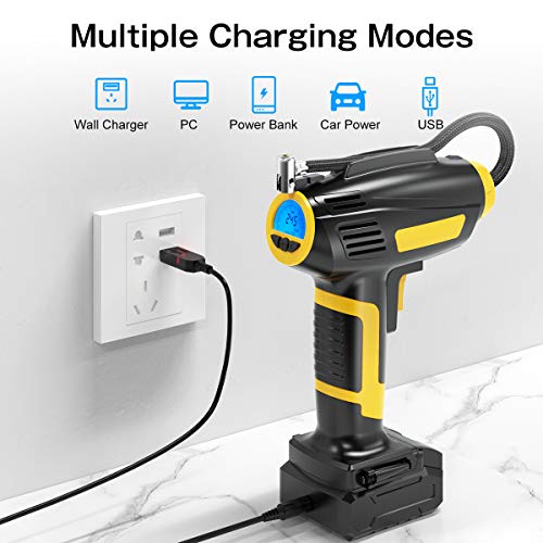 SKEY Tire Inflator,Portable Handheld Air Compressor with Rechargeable