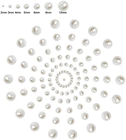1000pcs Mixed Size 2-10mm Half Round Flatback Imitation Pearls ABS Resin beads (white)