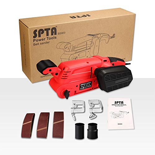 SPTA Belt Sander 900W, 3×21Inch Bench Sander with Variable Speed 240