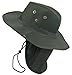 Boonie Bush Safari Outdoor Fishing Hiking Hunting Boating Snap Brim Hat Sun Cap with Neck Flap (Olive Drab, L)