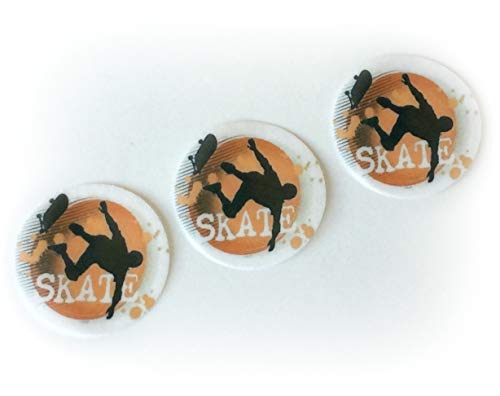Skater Skate Boarder Skateboarding Wafer Paper Toppers 1.5 Inch for Decorating Desserts Cupcakes Birthday Cakes Cookies Pack of 24