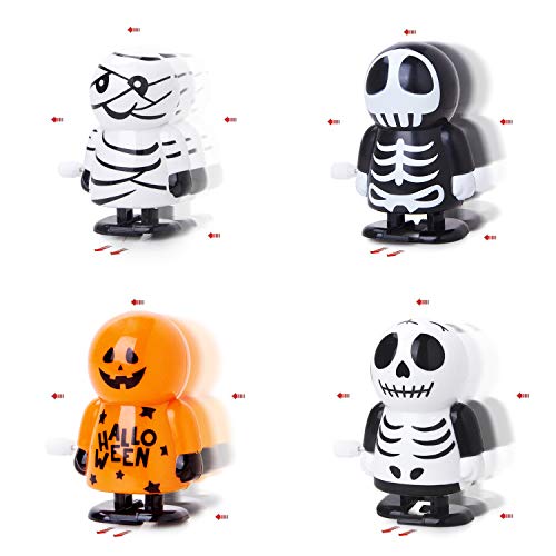 Bravo Sport 12 Pack Halloween Wind Up Toys, Assorted Novelty Jumping and Walking Clockwork Toys, Halloween Party Favors Gift Goody Bag Filler Stocking Stuffers and Fun Decoration