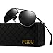 Polarized Aviator Sunglasses for Men - FEIDU Driving Sunglasses Unisex FD9002 (black/black-9002, 2.28)