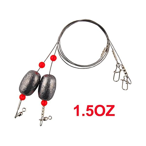 Easy-Catch-Fishing-Sinkers-Weights-4-Pack-1-12-Ounce-Fishing-Egg-Sinker-Rigs-with-Fishing-Swivels-and-Snap-for-Trout-Flounder-and-Bottom-Fish Easy-Catch-Fishing-Sinkers-Weights-4-Pack-1-12-Ounce-Fishing-Egg-Sinker-Rigs-with-Fishing-Swivels-and-Snap-for-Trout-Flounder-and-Bottom-Fish