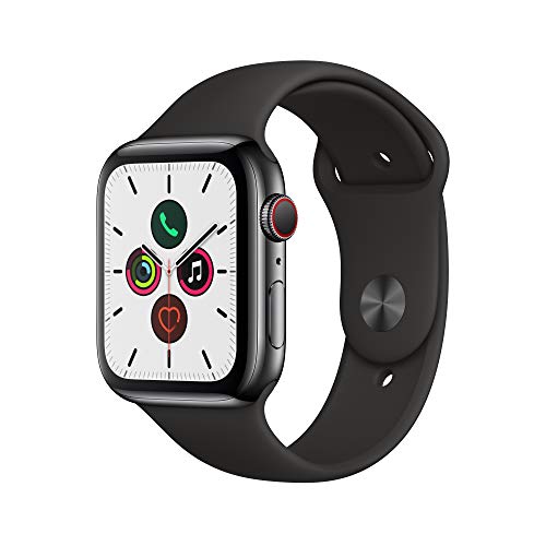 Apple Watch Series 5 (GPS + Cellular, 44mm) - Space Black Stainless Steel Case with Black Sport Band