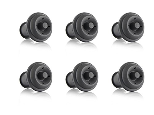 Vacu Vin Wine Saver Vacuum Stoppers Set of 6 â€“ Grey