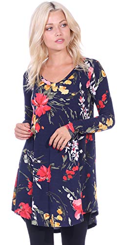 Popana Women's Tunic Tops for Leggings Long Sleeve Shirt Plus Size Made in USA Small ST96