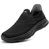 ODCKOI Chaussures Homme Slip On Sans Lacets - Sneakers Mesh Respirantes Légères Noir 42