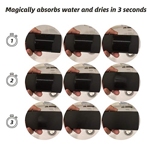 HouseSister Organic Diatomite Toothbrush Toothpaste Makeup Brushes Razors Holder Bathroom Countertop Organizer Stand Cup Organizer (Black)