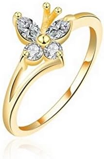 YD Jewels - Personality Fashion Women's 18k Yellow Gold Filled Shine Zircon Rings Size 7 Type 11