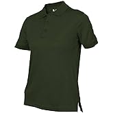 LAPG Women's Recon Jersey Short Sleeve Polo Shirt, Anti-Wrinkle Moisture Wicking Tactical Polo Shirt for Women
