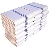 Keeble Outlets One Dozen (12) Kitchen Dish Towels - White - High Quality, Low Lint, Professional Grade 24 oz., 100% Cotton Tea Towel With Herringbone Weave for Exceptional Absorption. Use The Kitchen Towel Preferred by Professional Chefs Around the World - 25.5 in. x 14.5 in.