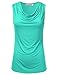 FLORIA Women's Cowl-Neck Ruched Draped Sleeveless Stretchy Blouse Tank Top (S-3X)