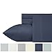 California Design Den Natural 100% Cotton Cooling Sheets for Queen Size Bed - Soft 400 Thread Count Sateen, Deep Pockets with All Around Elastic for a Snug Fit, Durable Bedding - Indigo Dusty Blue