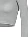 LE3NO Womens Fitted Long Sleeve Crop Top with Stretch, L3NWT1073_HEATHERGRAY, Large