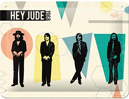 Nostalgic-Art Plaque Vintage Fab4 – Hey Jude – Idée de Cadeau pour Les Fans des Beatles, en métal, Design Retro pour la décoration, 15 x 20 cm - Les Beatles, Paul McCartney, John Lennon, RIngo Starr, George Harrison Nostalgic-Art Plaque Vintage Fab4 – Hey Jude – Idée de Cadeau pour Les Fans des Beatles, en métal, Design Retro pour la décoration, 15 x 20 cm