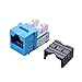 Cable Matters [UL Listed] 25-Pack 10Gbps Rapid-Install Cat6 Keystone Jacks, Slim Profile RJ45 Keystone Jack with Punch-Down Stand, Compatible with Leviton QuickPort Systems, Blue (Model No. 180070)