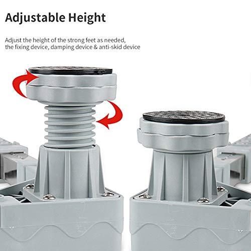 YOMYM Universal Mobile Base with 4 Strong Feet Multi-Functional Adjustable Base for Adjustable Dryer, Washing Machine and Refrigerator