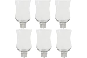 Koyal Wholesale Candelabra Hurricane Glass Shades, Bulk Set of 6 Peg Votive Holders (Clear, 5-Inch)