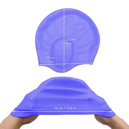 OKELA Silicone Solid Swim Cap,Comfortable&Waterproof UV Bathing Swimming Cap for Women and Men, Ideal for Short Medium Long Hair...