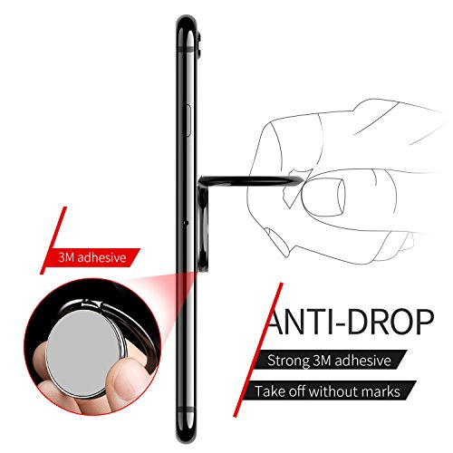 Humixx Phone Ring Holder Universal Phone Ring Stand Fit Well with Magnetic Phone Mount Holder 360° Rotation Compatible with iPhone 8 Plus/X/XR/XS Max, Samsung S10/S10 Plus, Huawei P30 etc. - Thumbnail 6