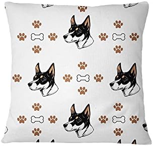 Miniature Fox Terrier Dog Bones Paws Sofa Bed Home Decor Pillow Cover Pillow &amp; Cover Set RENJUNDUN