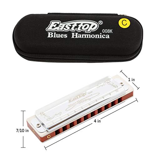 East top Diatonic Harmonica Key of C 10 Holes 20 Tones 008K Blues Diatonic Mouth Organ Harmonica