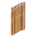 FloraKnit 12-Pack 3mm-10mm Bamboo Hand Crochet Hooks Kit for Beginner