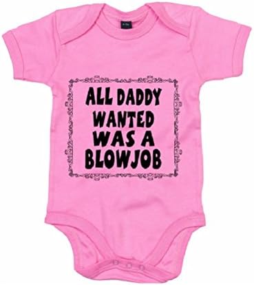 Baby Onesie Co The All Daddy Wanted was a Blowjob Rude Funny Infant Bodysuit (Pink, 0-3 Months)