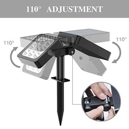 Solar Spotlights, 9-LED Landscape Solar Lights, Adjustable Waterproof Outdoor Spotlight Security 2-in-1 Solar Powered Lighting with Auto On/Off for Backyard Patio Lawn Gardens Pool Driveway(3)