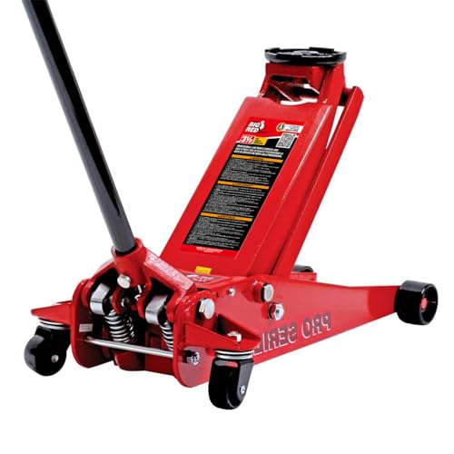 BIG RED T83505-2 Torin Pro Series Hydraulic Low Profile Floor Jack with Dual Piston Quick Lift Pump, 3.5 Ton (7,000 lb.) Capacity, Red