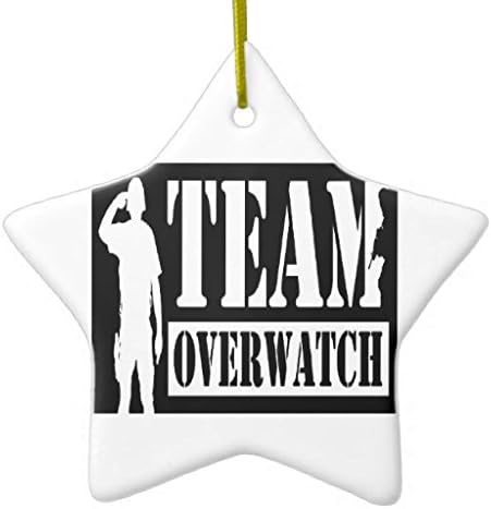 Team Overwatch DoubleSided Star Ceramic Christmas Ornament