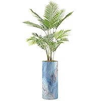 SIGNWIN Areca Palm Tree with Blue & Tan Watercolor Granite Effect Vase Geometric Rocky Minimalism Zen Relax/Calm Multicolor Ultra for Living Room, Bedroom, Office - X-Large 5 Feet (60