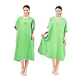 WloveTravel Microfiber Changing Towel Quick Dry Hooded Bath Robe Surf Poncho Beach Beach Sunscreen Cloak (Fruit Green)