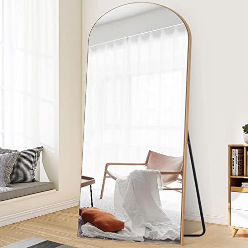 PexFix Full Length Mirror, 71''x32'' Black Arched Mirror Large Floor