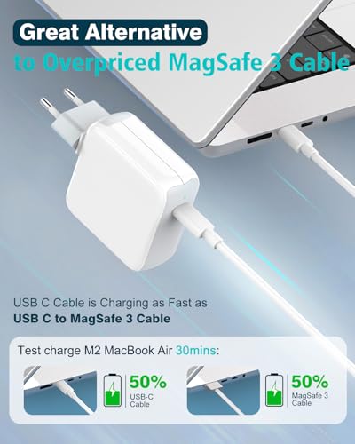 IFEART 70W USB C Charger Compatible with MacBook Air MacBook Pro 13 14 15 16 Inch 2024 2023 2022 2021 2020, M1 M2 M3 Mac Laptop, iPad, Quick Charger, USB C to C Cable 2M, LED