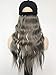 GNIMEGIL 50cm Grey Hair Wave Wigs with Hat Fashion Adjustable Black Baseball Cap Fits Women Wavy Wig Hat in Synthetic Hair Extensionsthumb 3
