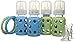 Lifefactory 4-Ounce BPA-Free Glass Baby Bottle and Protective Silicone Sleeve Starter Set, Spring/Sky Blue with 4 Baby Bottles, 2 Silicone Teethers, and 2 Nipple 2-Packs