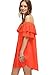 Milumia Women's Off Shoulder Ruffles Shift Loose Summer Vacation Mini Dress Orange X-Large