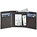 RFID Leather Trifold Wallets for Men - Handmade Slim Mens Wallet 6 Credit Card ID Window and Gift Box Secure by Estalon, Brown Nappa, 3.5x4.4x0.75