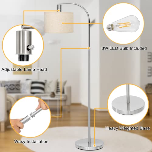 DWTB Floor Lamp for Living Room, Fully Dimmable Arc Modern Standing
