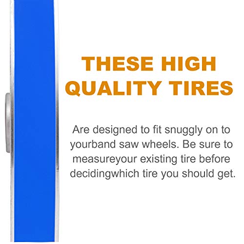 2 Pack Urethane Band Saw Tires, Be Applicable 1/2" Inch Wide by 9" Inch Diameter Band Saw Wheel Low Noise and Durability. (Wheel 1/2" Wide x 9" Dia, Blue) ... - Thumbnail 4