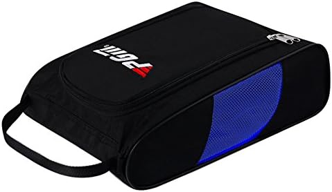 HMX Golf Shoe Bags--4200d Nylon+ Mesh (black with blue mesh)