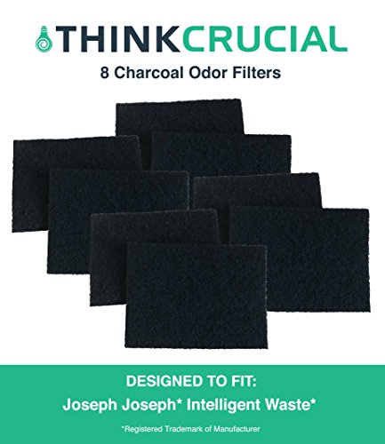8 Replacements for Joseph Joseph Charcoal Odor Filters Fit Totem Intelligent Wastebaskets & Trash/Garbage Cans, Fits 13 & 16 Gallon, Compatible With Part # 30005, by Think Crucial - Thumbnail 3