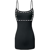 Sugar Sunday Long Cotton Camisole Top with Built in Bra