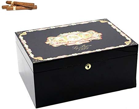 الخشب السيجار مرطب مرطب خشبي براون الأرز اصطف السيجار هوميدور مع صندوق الرطوبة حالة مقياس الرطوبة جهاز الترطيب في ملحقات السيجار من المنزل والحديقة على Www Unohama Club Store