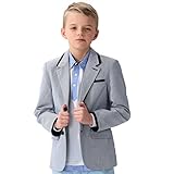 Leo&Lily Big Boys Kids 100%Cotton Dobby Stripe Blazers Jackets Coat With Lining