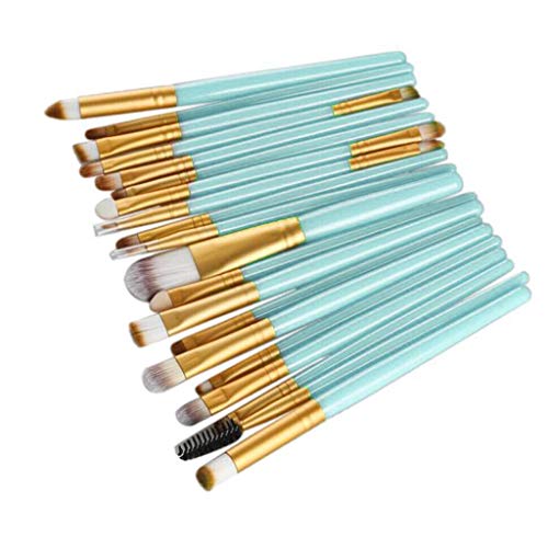 Fueyou Makeup Brush Set Makeup Brushes Premium Synthetic Foundation Powder Concealers Eye Shadows Makeup Tools Make-up Toiletry Kit Wool Fast Delivery To US 4-8 Days(20 Pcs,Green+Rose Gold)
